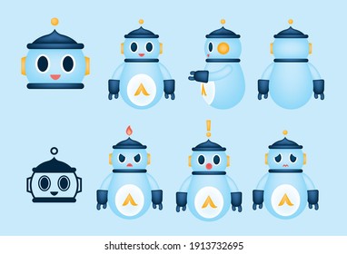 Simple Robot Character Design With Expression