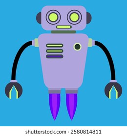 simple robot with claws vector illustration