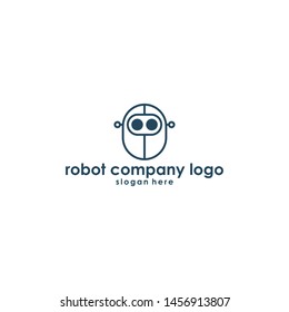 simple robot company logo vector