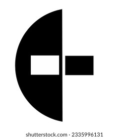 Simple robot head in black and white