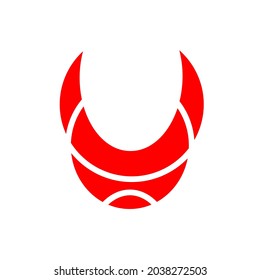a simple robot head logo wih red color.