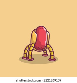 Icono de objeto de hot dog simple robot 