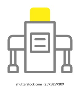 Simple Robot Icon Illustration on White Background