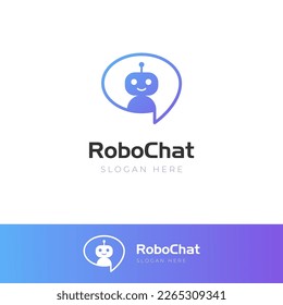 simple Robot icon logo design. Chat Bot sign for support service concept, Chatbot minimalist flat style logo