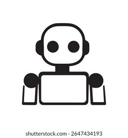 Simples Ícone de Robô Um Design Minimalista