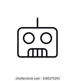 Simple robot line icon. Stroke pictogram. Vector illustration isolated on a white background. Premium quality symbol. Vector sign for mobile app and web sites.