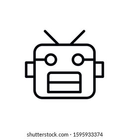 Simple robot line icon. Stroke pictogram. Vector illustration isolated on a white background. Premium quality symbol. Vector sign for mobile app and web sites.
