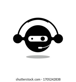 simple robot ninja chat vector logo