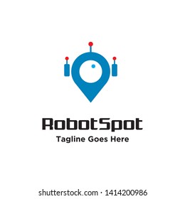 simple robot spot logo icon vector template