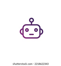 ilustración de línea simple de estilo robot o icono