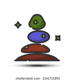 Simple rock filled line icon, rocks and stone related concept on the white background