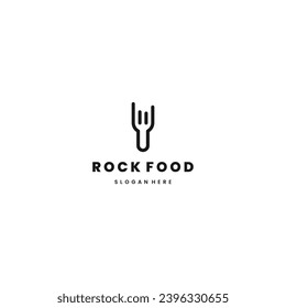 einfache Rockgabel, Cool-Gabel, Logo-Design auf dunklem Hintergrund