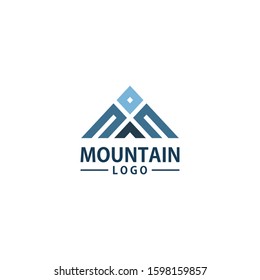 simple rock mountain logo design