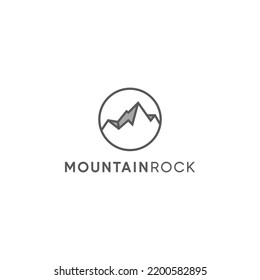 Simple Rock Mountain Logo Design