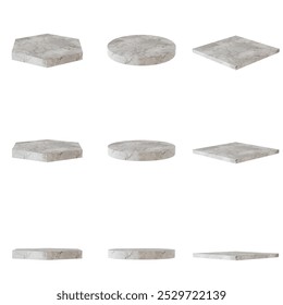 Simple rock podium contains 9 podiums
