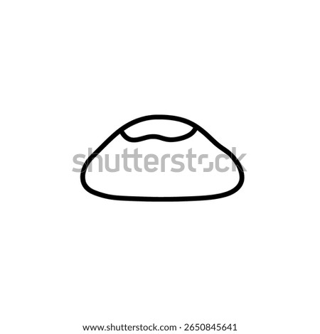 Simple rock or stone outline. Hand-drawn boulder for nature or geology concepts.
