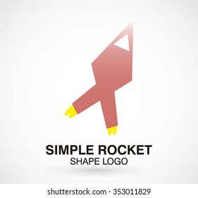 Simple rocket of arrow abstract vector and logo design triangle business icon of company identity symbol