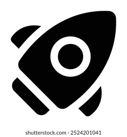 Simple Rocket glyph icon. The icon can be used for websites, print templates, presentation templates, illustrations, etc	
