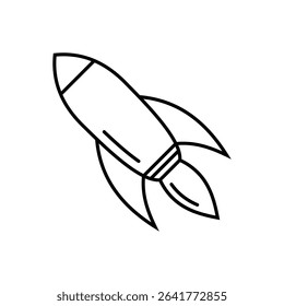 Simple rocket icon with bold outline style