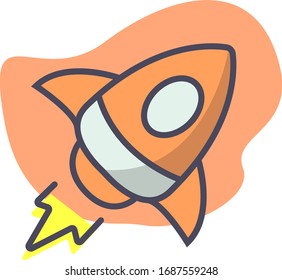Simple rocket icon design illustration, Can be used for many purpose.