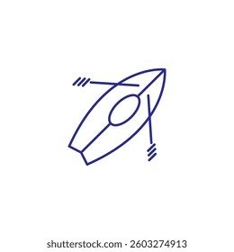 Simple rocket icon in minimalist vector format for digital designs.