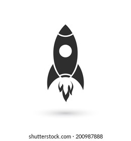 Simple rocket icon. Vector illustration