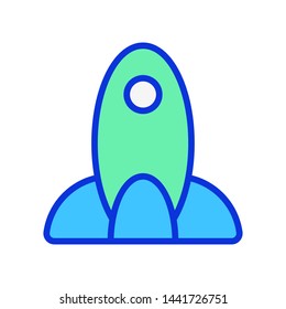 simple rocket icon Vector Template Flat Design
