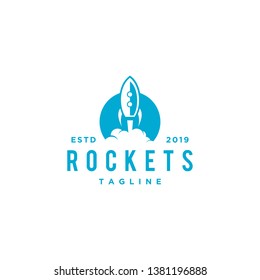 simple rocket illustration logo design