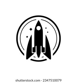 simple rocket industry technology science logo vector illustration template design
