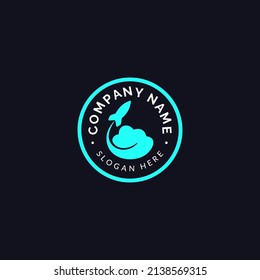 plantilla de logotipo de la compañía de lanzamiento de cohetes simple