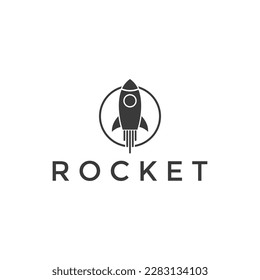Simple Rocket Launch, Spaceship Logo Design
