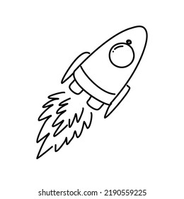 A Simple Rocket Line Art Design