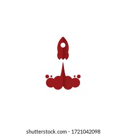 Diseño de vectores con logotipo simple de cohete