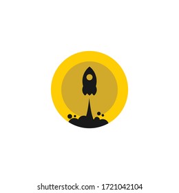 Diseño de vectores con logotipo simple de cohete