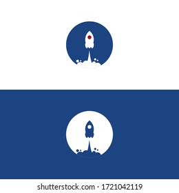 Diseño de vectores con logotipo simple de cohete