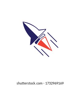 Simple rocket logo design concept