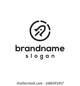 simple rocket logo design vector