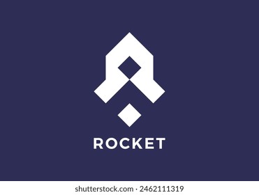 Vector de diseño simple del logotipo del cohete