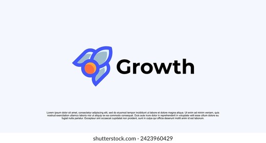 logotipo simple del cohete, logotipo de crecimiento