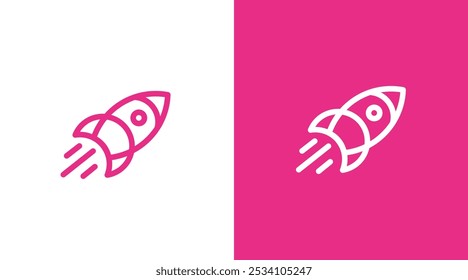 Simple rocket Logo Icon Symbol Vector Design Template. Simple apps technology logo icon design