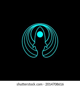 simple rocket logo rocket illustration for mascot logo or icon