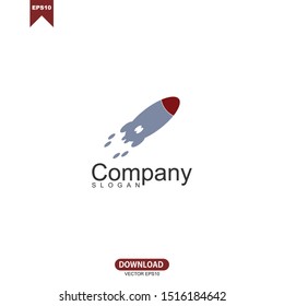 Simple rocket logo vector design. liquid,fly,up,