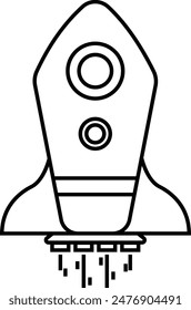simple rocket outline back to school icon