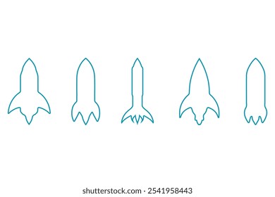 Einfaches Raketenumriss-Illustrationssatz