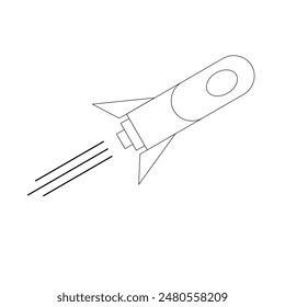 Logotipo de ilustración simple de Rocket Outline