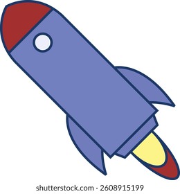 Simple rocket sign. Rocket launched icon.