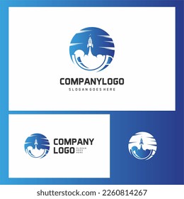 simple rocket vertor design logo
