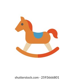 Simple rocking horse icon designed for children.