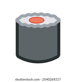 Simple roll sushi traditional food from Japan flat icon, vector illustration. 