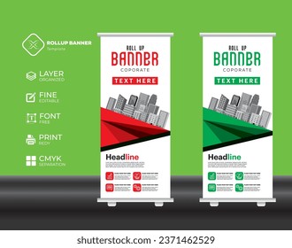 Simple Roll up Template design editable vector